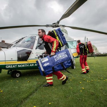 Paramedic Lee Salmon racing to the scene of an incident
